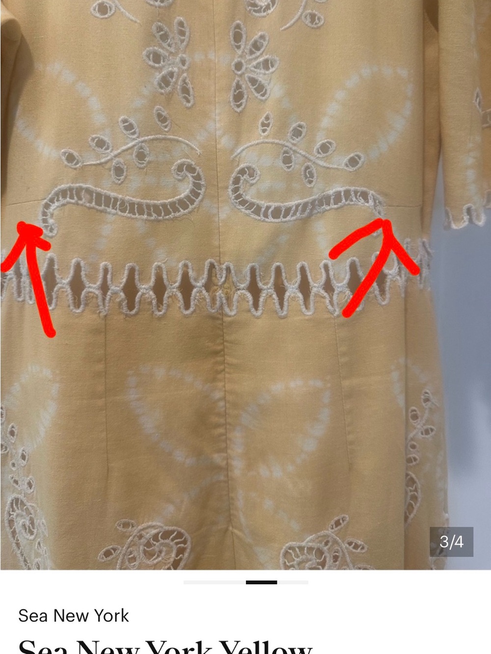 Sea New York Yellow Embroidered Midi Dress - Picture 5 of 5